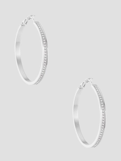 Pendientes De Aro Plateados Y Circonitas Guess Rh