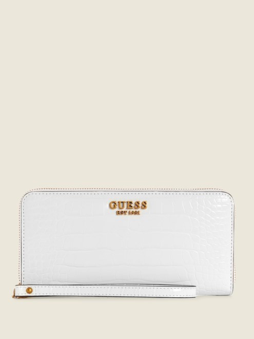 Cartera Grande Con Cremallera Alrededor Laurel Guess Blanco