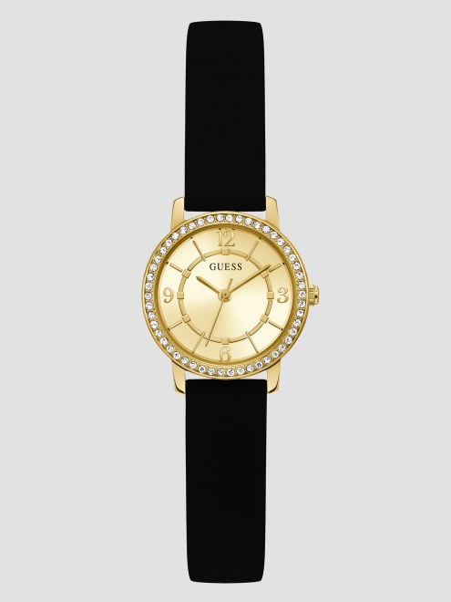 Reloj Analogico Multi Guess De Silicona En Tono Dorado Y Negro