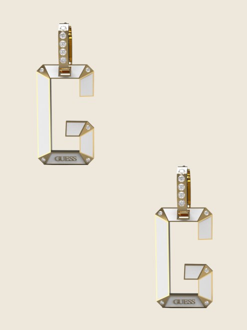 Aretes De Aro Huggie En Tono Dorado Con Logo G Guess Gold