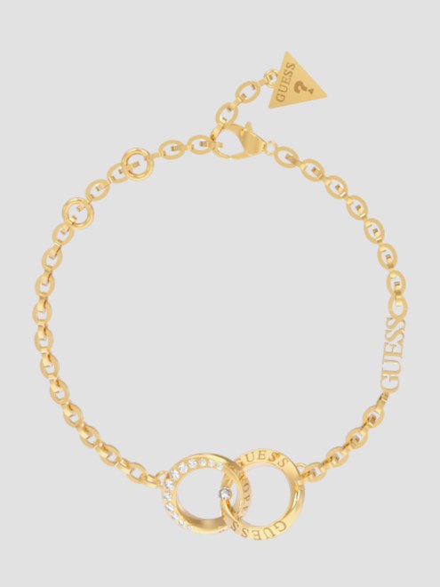 Pulsera De Oro Amarillo Con Eslabones Dorados Forever