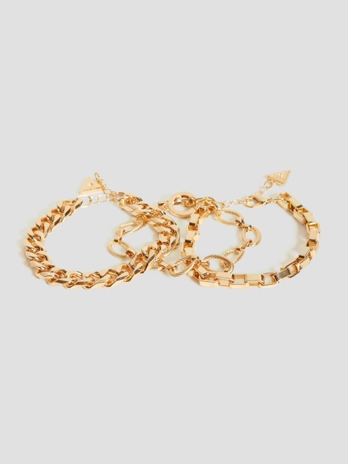 Conjunto De Pulsera De Cadena En Tono Dorado Oro Adivinar