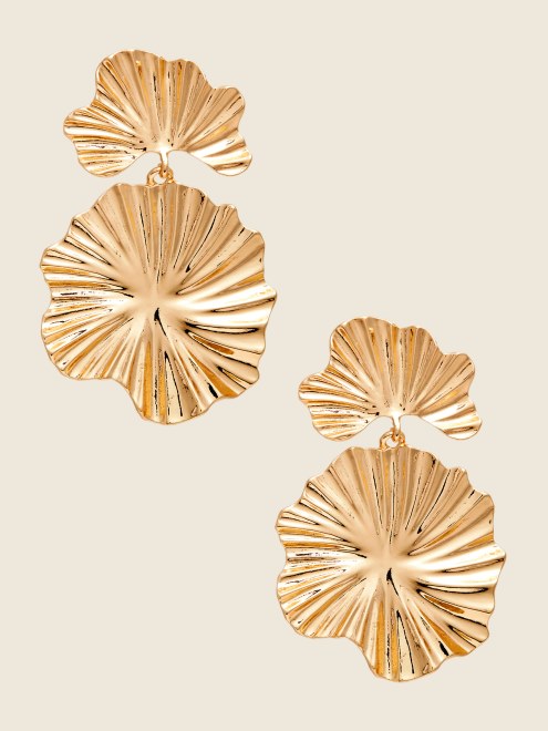 Arete De Gota De Lirio Chapado En Oro De 14k Adivinar Oro