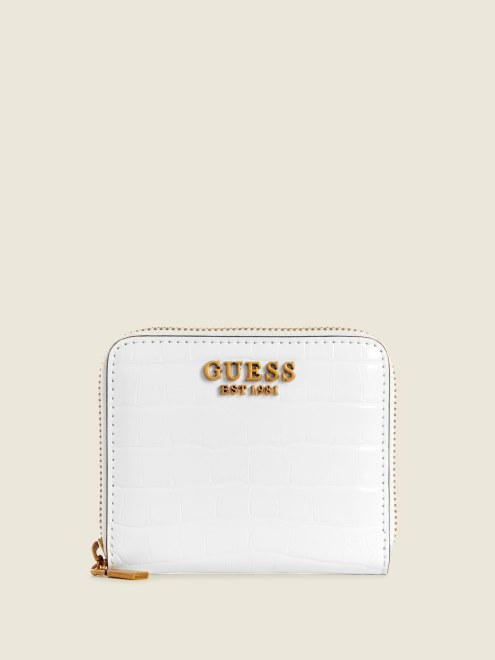 Guess Laurel Cartera Pequeña Con Cremallera Alrededor Blanca