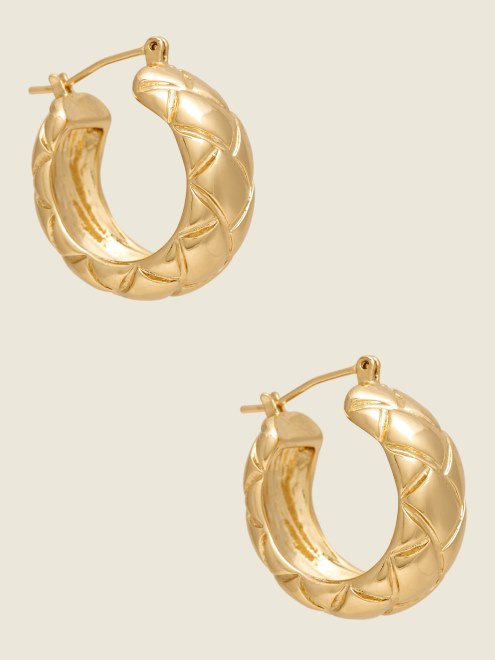 Pendientes De Aro Con Textura Tejida En Tono Dorado Guess Gold