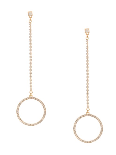 Diamantes De Imitación Pavé Círculo Lineal Pendientes Oro Adivinar