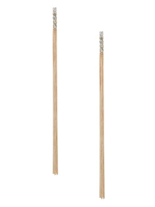 Aretes Colgantes En Oro Rosa Con Flecos En Tono Dorado Rosa Adivinar