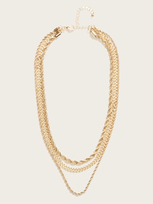 Collar En Capas Chapado En Oro De 14k Gold Guess