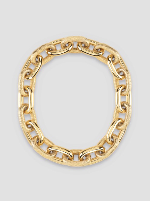 Collar De Cadena Con Textura Dorada Guess En Oro Amarillo