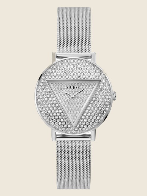 Reloj Plateado Con Logotipo Adivinar Plateado