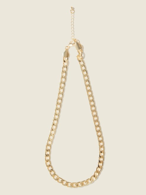 Guess Collar De Cadena De Eslabones Chapado En Oro De 14k Oro