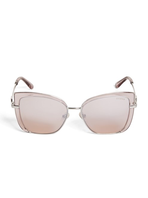 Gafas De Sol Cat-eye Tintadas Guess Shiny Pink/bordeaux Mir
