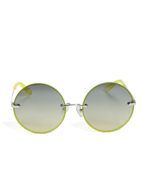Gafas De Sol Redondas Con Ribete De Purpurina Amarilla De Guess Greyson