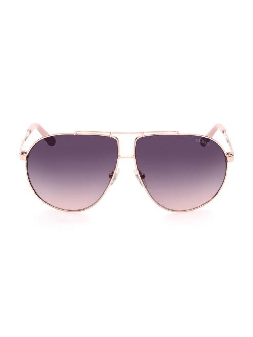 Lentes De Sol Guess Aviator Metal Blanco/dorado