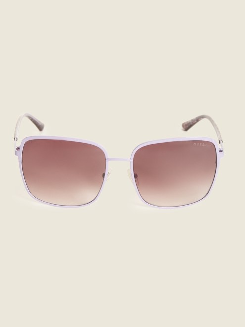 Gafas De Sol Cuadradas De Metal Oversize Violeta Guess