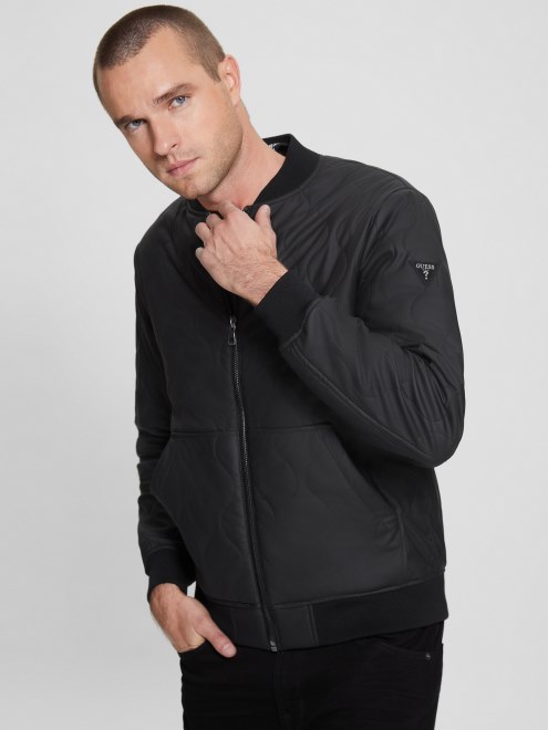 Chamarra De Vuelo Acolchada En Negro Azabache