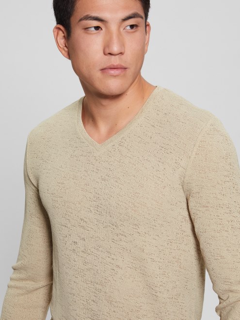 Camiseta De Gasa De Manga Larga Guess Cemento