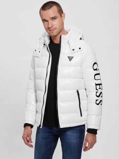 Chaqueta Acolchada Con Logo De Anthony Guess Blanco Puro Multi