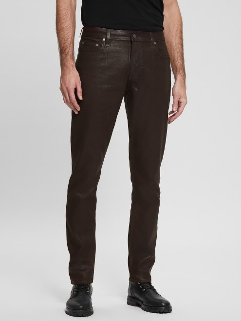 Jeans Tapered Recubiertos Guess Chocolate Brownie Recubierto