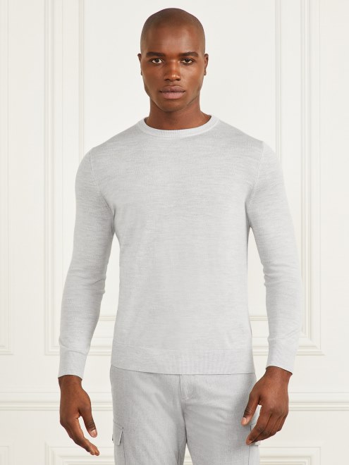 Jersey De Cuello Redondo De Lana Merino Light Stone Heather Guess