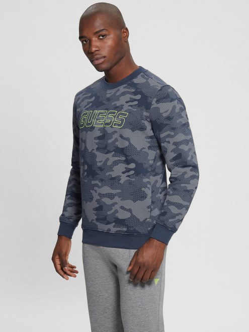 Sudadera Con Logo De Camuflaje Y Estampado De Camuflaje Plateado Guess Eco Boniface