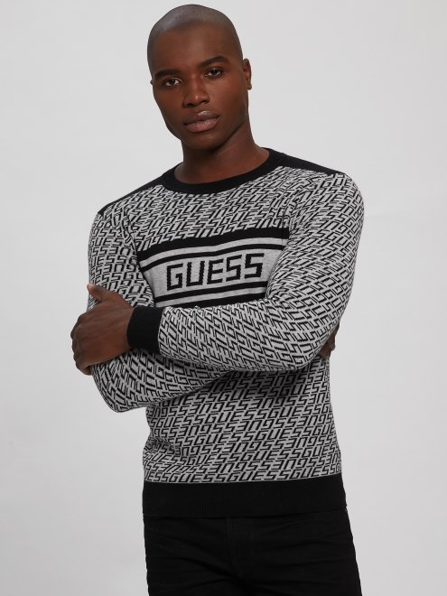 Sudadera Con Logo En Jacquard Eco Palmer Con Logo G Gris Yb En Toda La Prenda