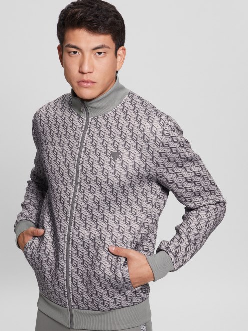 Chaqueta Con Cremallera Y Logo Colin Macro G Cube Gris-negro Guess