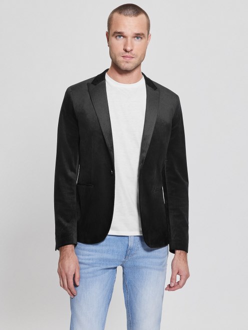 Guess Chaqueta De Terciopelo Fulham Negro Azabache