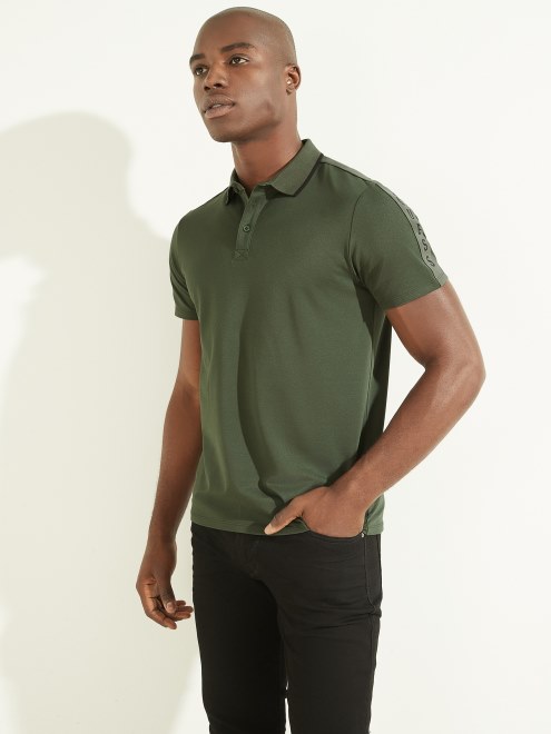 Polo Con Cinta De Piqué De Paul Guess Jungle Greens