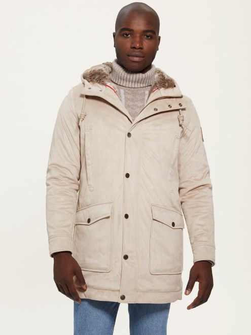 Abrigo De Gamuza Sintetica Y Borrego De Guess Pasadena Stone