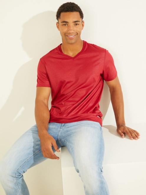 Mason Camiseta Con Cuello En V Guess Chili Red