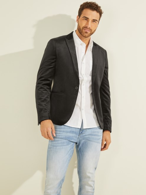 Blazer De Terciopelo Fulham En Negro Azabache
