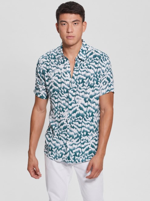 Supongo Que Chevron Ikat Eco Rayón Ikat Camisa