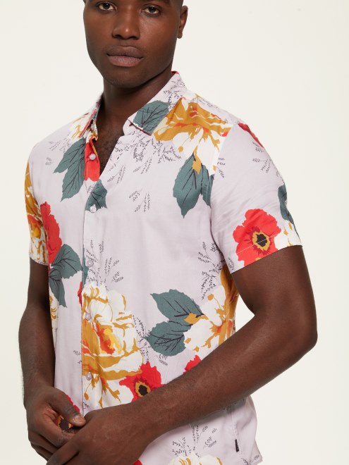 Camiseta Con Estampado De Apolas Y Peonias De Guess