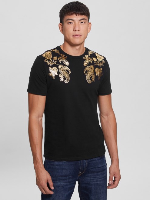 Camiseta Adivinar Eco Paisley Negro Azabache