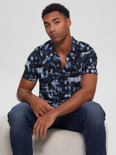 Supongo Que Eco Rayón Teñido Anudado Ikat Camisa Ikat Teñido Anudado