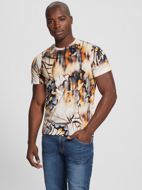 Eco Mariposas Borrosas Camiseta Adivinar Blanco Puro Multi