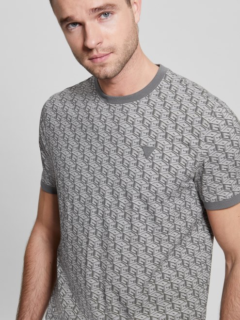 Camiseta Guess Macro G Cube Gris-negro Eco Colin Logo