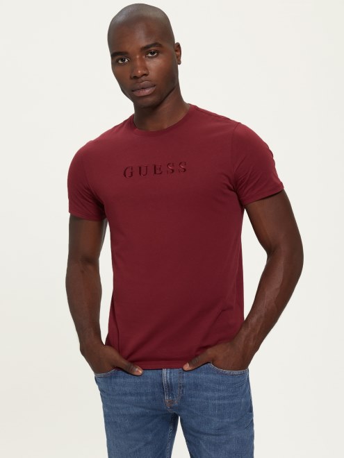 Camiseta Con Logo Bordado Guess Vino