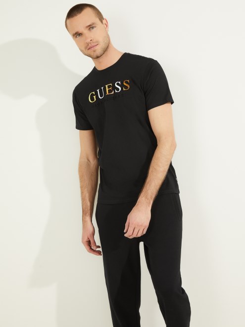 Camiseta Guess Con Logo Grabado En Negro Azabache
