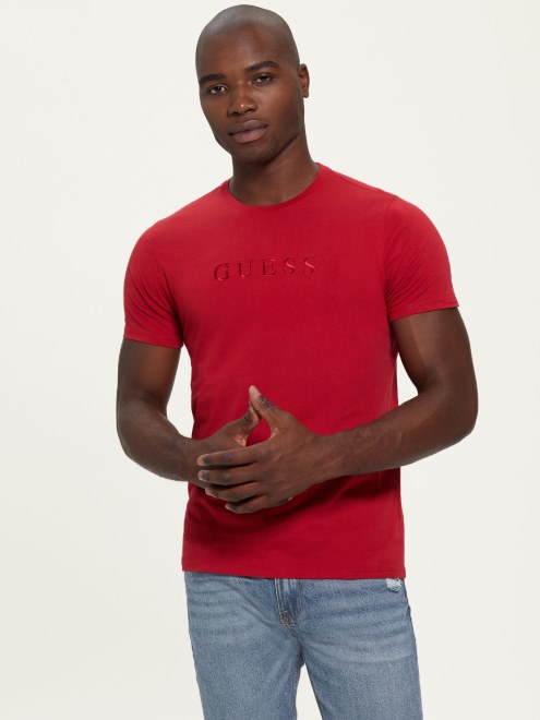 Camiseta Con El Logo Bordado De Guess, Rojo Chile