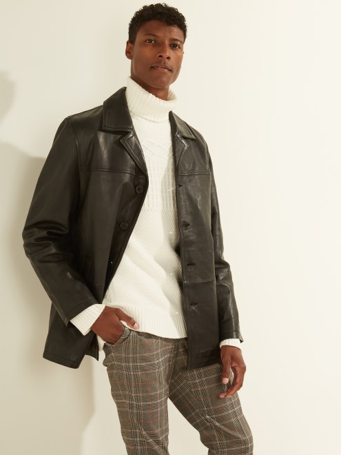 Abrigo De Piel Guess Negro Azabache