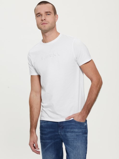 Camiseta Con Logo Bordado Guess Blanco Puro