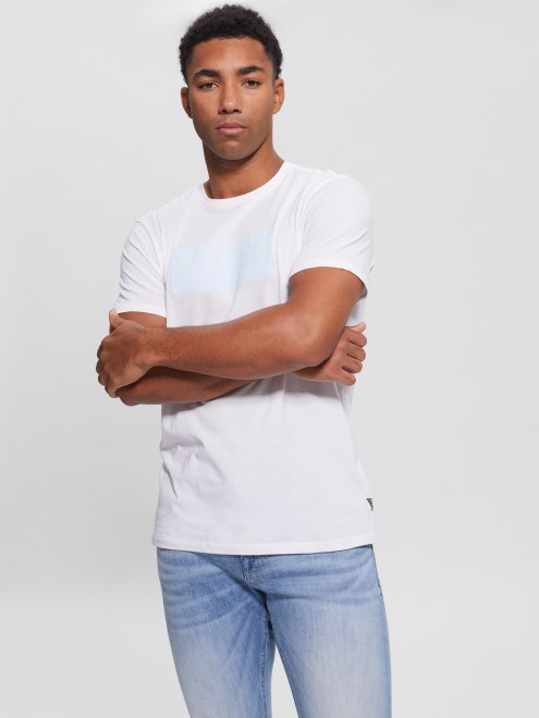 Camiseta Con Logo Ecologico Guess Blanco Puro