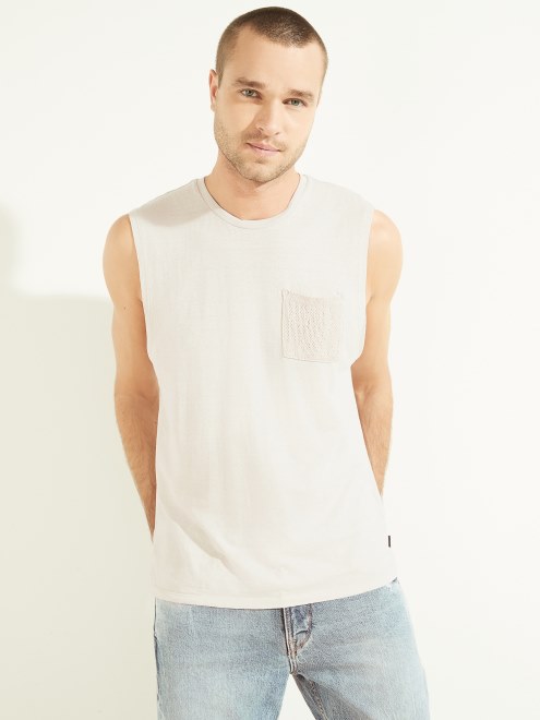 Camiseta Musculosa De Algodón De Cáñamo Muted Stone Multi Guess