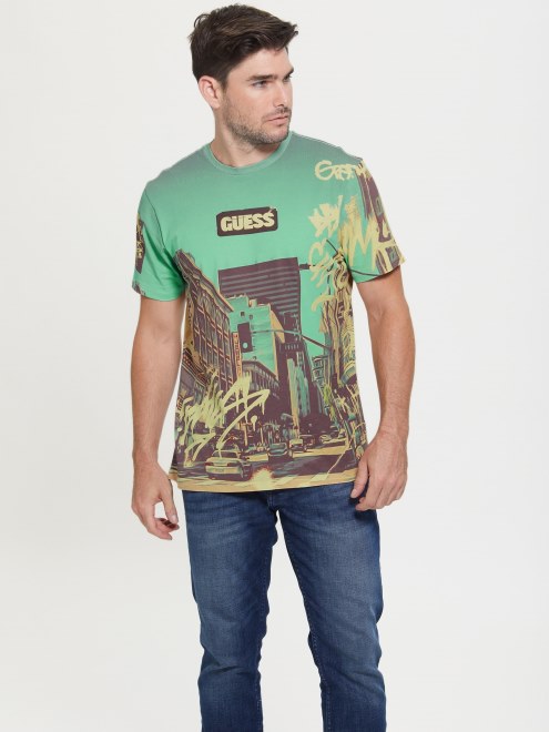 Camiseta Guess Pure White Multi Eco Dtla