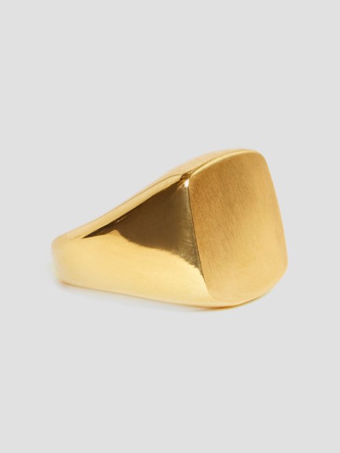Anillo De Sello De Acero Inoxidable En Tono Dorado Dorado