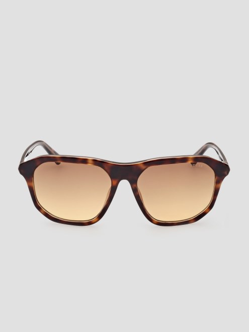 Gafas De Sol De Plastico Guess Navigator Havana Oscuro/marron Degradado
