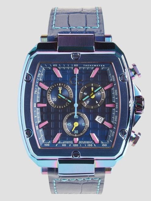 Reloj Multifunción Multi Guess Gc Blue Leather Chrono