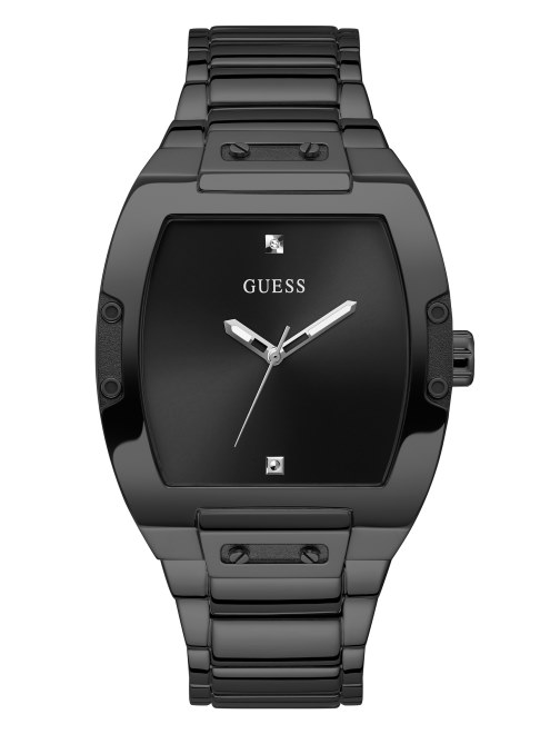 Guess Reloj Analógico Con Cilindro De Metal Negro Múltiple
